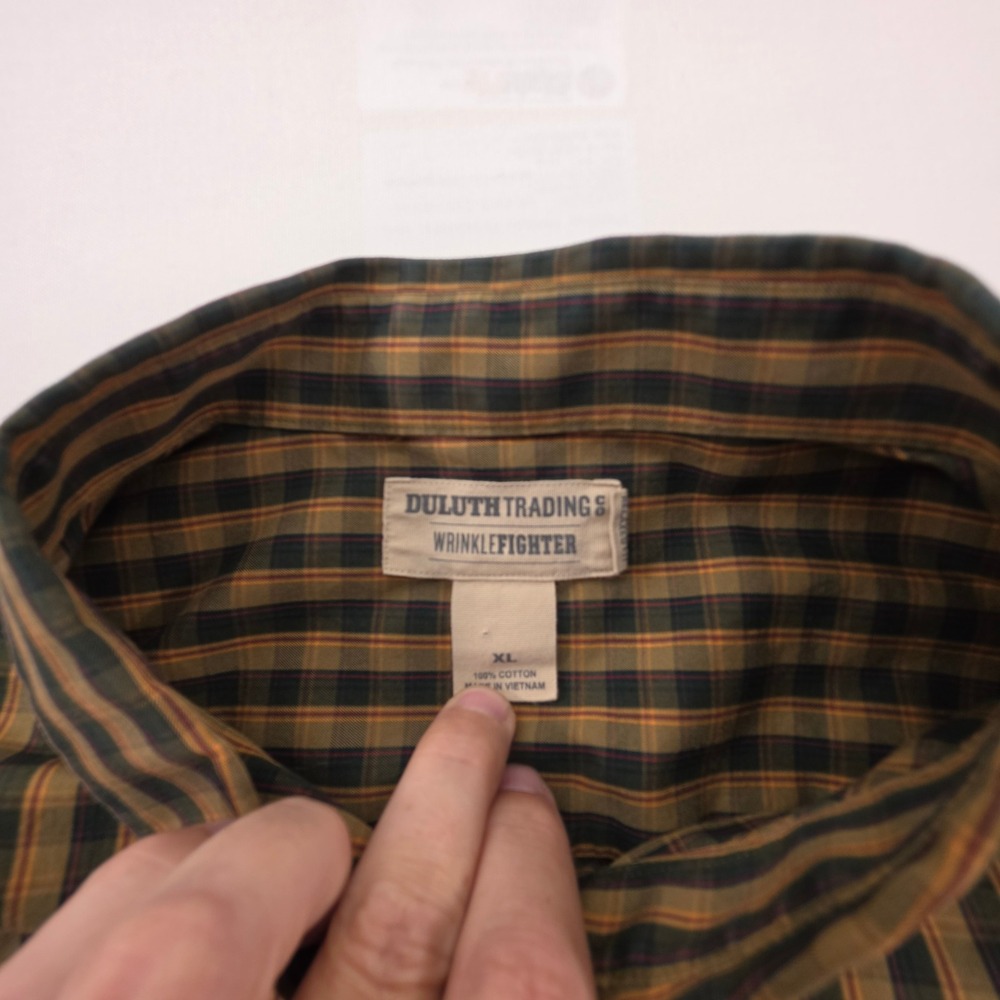 Duluth Trading Co Wrinkle Fighter Plaid Button Down Shirt Mens XL Relaxed Fit - Picture 4 of 8
